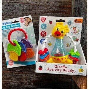 Giraffe Activity Rattle Teether Shaker Baby Toy & Bonus Key Ring Teether NEW